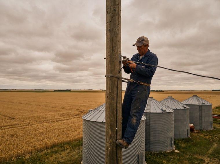 Farm yard and shop with electrical service in rural Saskatchewan